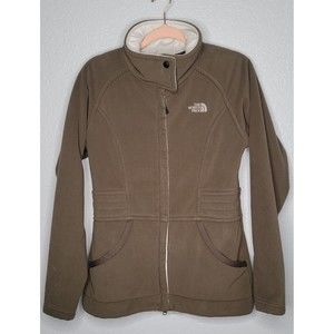 The North Face Women's Size Medium Brown Fleece Pockets Long Sleeve Jacket A52H